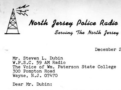 Letter From The North Jersey Police Radio Association