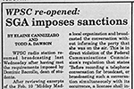 WPSC Re-opened: SGA Imposes Sanctions