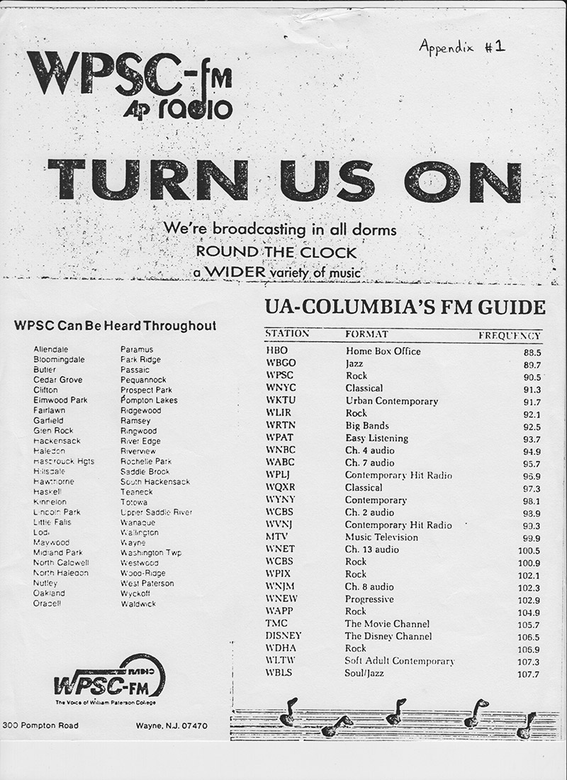 WPSC-FM UA-Columbia Cable Promotional Flyer