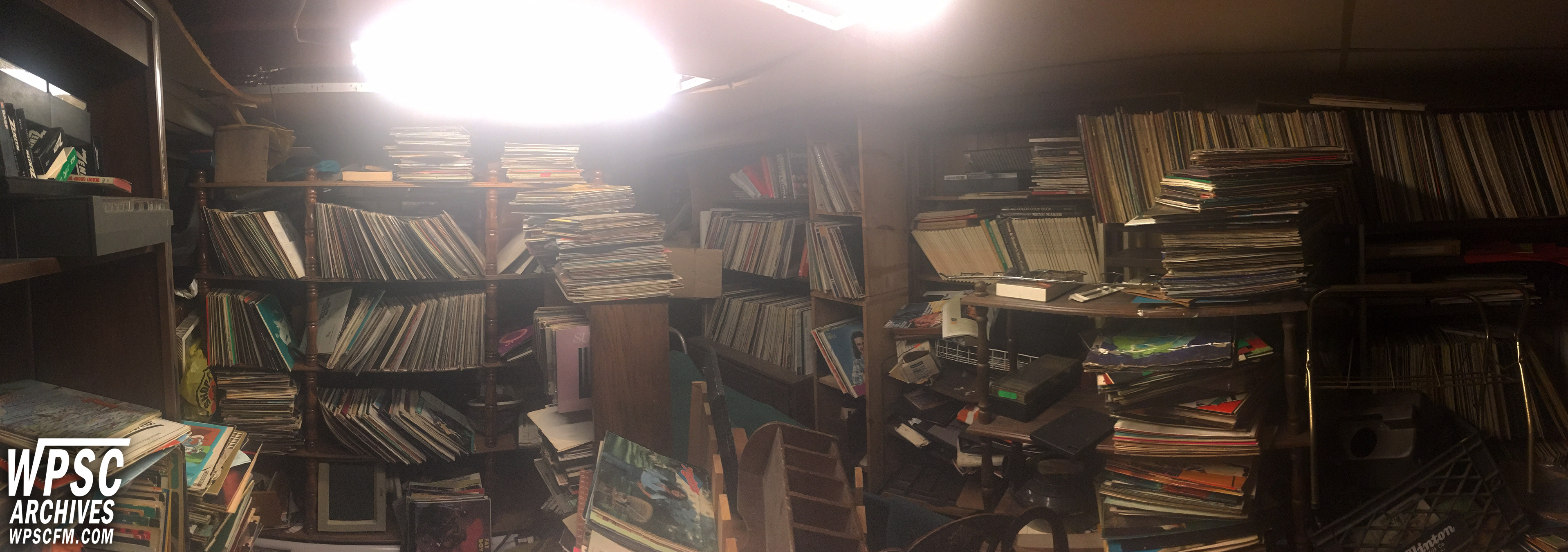 Panorama Of Basement With Record Collection