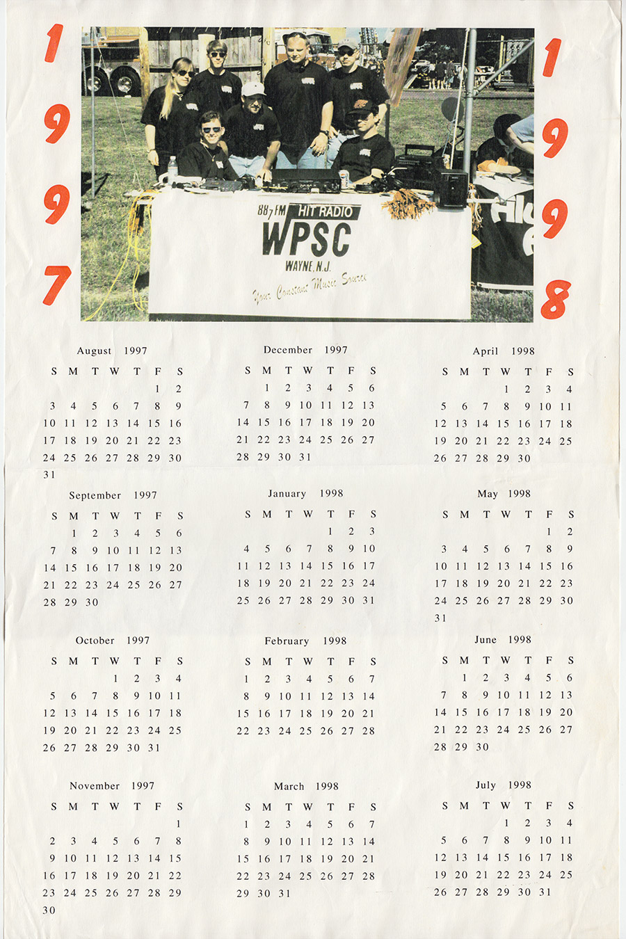 WPSC-FM Wall Calendar 1997-1998